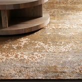 Tanséa Hand-Knotted Wool & Rayon Abstract Brown Area Rug